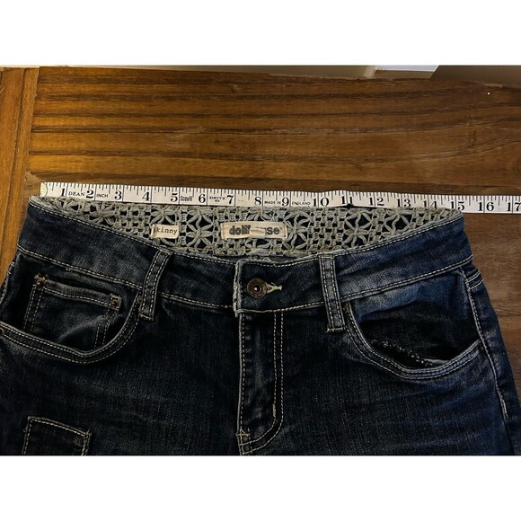 Dollhouse Patchwork Jeans Skinny Crop Juniors Size 9 Distressed Patchwork - Picture 7 of 9